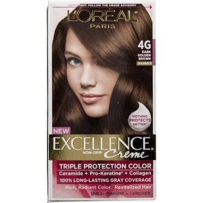 L'Oreal Paris Excellence Creme Haircolor, Dark Golden Brown [4G] (Warmer) 1 ea (Pack of 6)