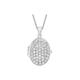 Tuscany Silver Women's Sterling Silver Oval Cubic Zirconia Locket Pendant on Adjustable Curb Chain Necklace of 41cm/16"-46cm/18"