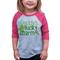 7 ate 9 Apparel Girls' St. Patrick's Day Vintage Baseball Tee Small Pink and Grey