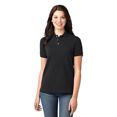 Port Authority Ladies Heavyweight Cotton Pique Polo. L420 Black XS