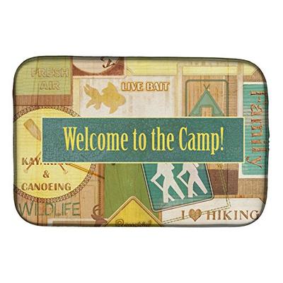 Caroline's Treasures SB3080DDM"Welcome To The Camp" Dish Drying Mat 14" x 21" Multicolor