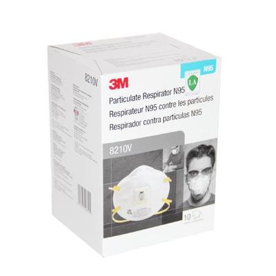 3M Particulate Respirator 8210V, N95 Respiratory Protection 80 each/case