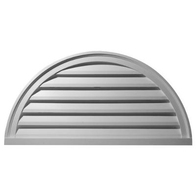Ekena Millwork GVHR48F 48-Inch W x 24-Inch H x 2 1/4-Inch P Half Round Gable Vent Louver, Functional
