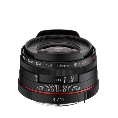 Pentax K-Mount HD DA 15mm f/4 ED AL 15-15mm Fixed Lens for Pentax KAF Cameras (Limited Black)