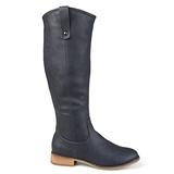Brinley Co. Womens Faux Leather Regular, Wide and Extra Wide Calf Mid-Calf Round Toe Boots Blue, 10. screenshot. Shoes directory of Clothing & Accessories.