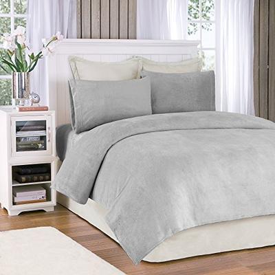 True North by Sleep Philosophy Soloft Plush Grey Sheet Set, Casual Bed Sheets King, Bed Sheets Set 4