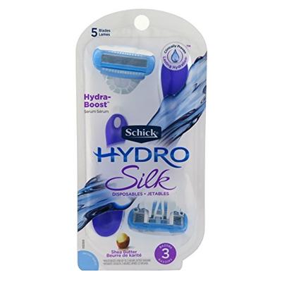 Schick Womens Hydro Silk Razor Disposable 3 Count (6 Pack)