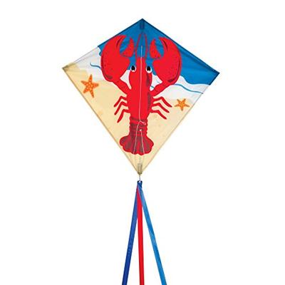 In the Breeze 3217 Lobster 30" Diamond Kite - Single Line - Includes Kite Line & Bag - Fun Printed &