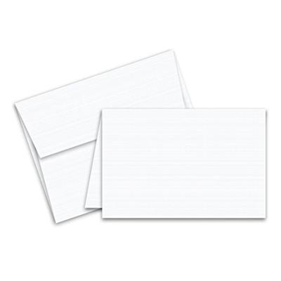 Blank Heavyweight White Classic Linen Note Cards and Envelopes | 25 Cards and Envelopes Per Pack | 5