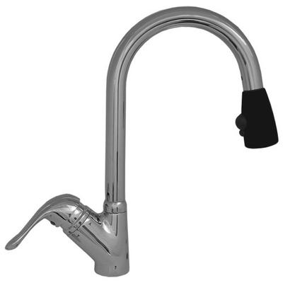 Whitehaus 3-2169-C-B-CHBLAC Rainforest 9-Inch Single Hole/Single Lever Handle Faucet with Black Spra