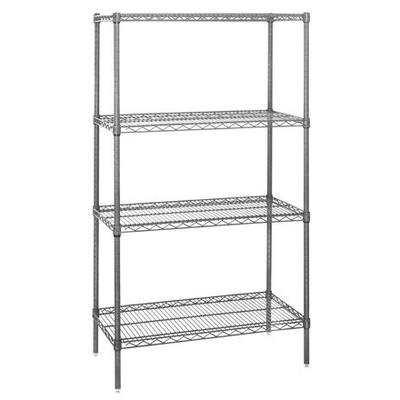 Aviditi WS601854 4 Shelf Wire Shelving Starter Unit, 60" x 18" x 54", Chrome