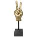 Noir Peace Sign on Stand Figurine Metal in Yellow | 16 H x 4 W x 4.5 D in | Wayfair AB-1SBR