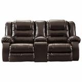 Red Barrel Studio® Bolanos 80" Faux Leather Pillow Top Arm Reclining Loveseat Faux Leather in Black | Wayfair F99EA8ECD2804C9588E0EDAD02255F4A