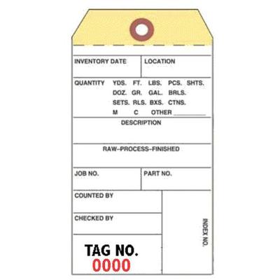 INVENTORY TAGS - Two-Part Carbonless NCR, 3-1/8" x 6-1/4", Box of 500, Numbered 14000-14499