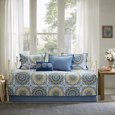 Madison Park Tangiers 6 Piece Reversible Daybed Cover Set Blue Daybed