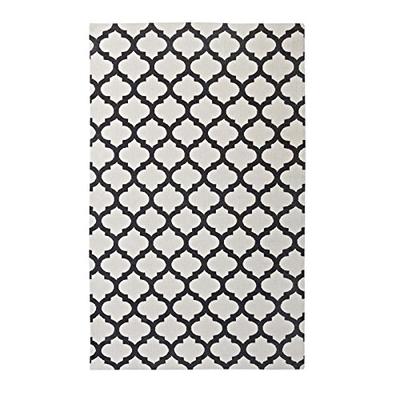 Modway R-1001C-58 Lida Moroccan Trellis Area Rug, 5X8, Ivory and Charcoal
