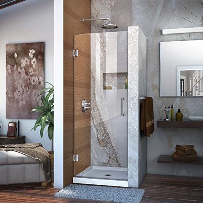 DreamLine Unidoor 23 in. W x 72 in. H Frameless Hinged Shower Door, Clear Glass, in Chrome, SHDR-202