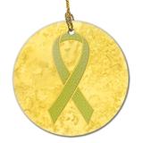 Caroline's Treasures AN1203CO1 Yellow Ribbon for Sarcoma, Bone or Bladder Cancer Awareness Ceramic O screenshot. Christmas & Holiday Ornaments directory of Holiday Ornaments & Decor.