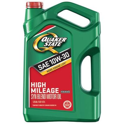 Quaker State 550044937 High Mileage 10W-30 Motor Oil (GF-5), 5 quart