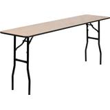 Flash Furniture 18'' x 72'' Rectangular Wood Folding Training / Seminar Table with Smooth Clear Coat screenshot. Desks directory of Office Furniture.