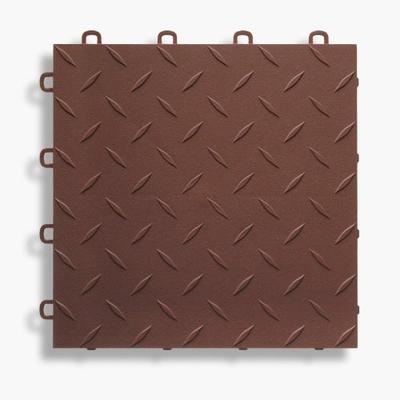 BlockTile B1US5227 Garage Flooring Interlocking Tiles Diamond Top Pack, Brown, 27-Pack