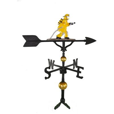 Montague Metal Products 32-Inch Deluxe Weathervane with Color Fireman Ornament